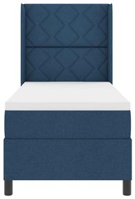 Cama Box com Colchão e Luz LED Azul, 80x200 cm, Tecido