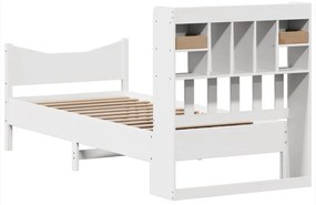 Cama sem colchão 90x190 cm madeira de pinho maciça branco