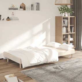 Sofá-cama de 2 lugares tecido cor creme