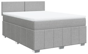 Cama com molas/colchão 160x200 cm tecido cinzento-claro