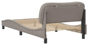 Estrutura cama sem colchão 100x200 cm tecido cinza-acastanhado