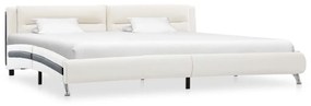 286844 vidaXL Estrutura de cama 140x200 cm couro artificial branco