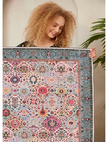 Tapete Woosonıl091 – Creme, Vermelho, Laranja, Azul, Verde – 160x230 c