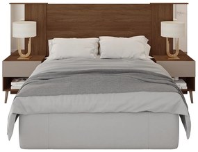 Cabeceira de Cama LUCHIA – Extensível + 2 Mesas de Cabeceira – MDP Hab