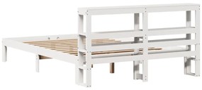 Estrutura de cama c/ cabeceira sem colchão 140x190 cm branco