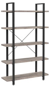 Estante VASAGLE, estante industrial estável de 5 camadas, rack de armazenamento, prateleira de pé, fácil montagem, sala de estar, quarto, escritório, cinza e preto LLS055B02