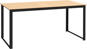 Outsunny Mesa de jardim para 6 pessoas 160 x 80 cm Resistente às intempéries Mesa de varanda com tampo em ripas, mesa buffet outdoor Teca | Aosom Portugal