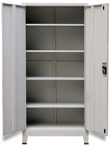 Armário de escritório com 2 portas aço 90x40x180 cm cinzento