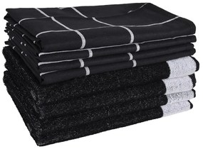 Conjunto de panos de cozinha 12 pcs algodão preto