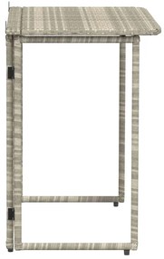 Mesa de jardim dobrável 90x51x75 cm vime PE cinzento-claro