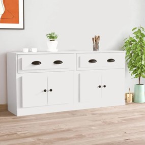 vidaXL Aparadores 2 pcs derivados de madeira branco