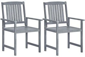 vidaXL Cadeiras jardim 2 pcs madeira de acácia maciça cinzento