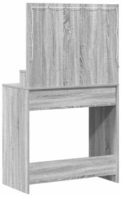 Mesa de Maquiagem vidaXL com Luzes LED Cinza Sonoma 79x41x135 cm
