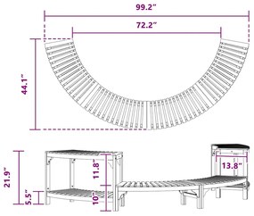 Surround para Hidromassagem Semicircular 252x111.5x55.5 cm Madeira Mac