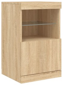 Aparador com luzes LED 164x37x67 cm carvalho sonoma