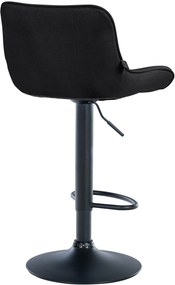 Banco alto em tecido com estrutura preta 85-106 x 49 x 51 cm preto