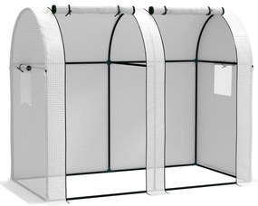 Outsunny Estufa de Jardim 1,8 ㎡ Estufa para Tomates 2 Portas com Zíper Enroláveis 4 Janelas Enroláveis Aço PP 135 g/㎡ Branco | Aosom Portugal
