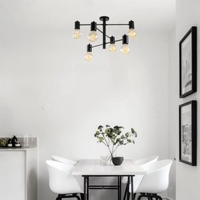 Candeeiro de Teto Hexa – Preto – 61 x 61 cm
