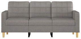 Sofá de 3 lugares tecido 180 cm cinzento-acastanhado