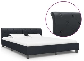 vidaXL Estrutura de cama 180x200 cm couro artificial preto