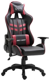 Cadeira de gaming couro artificial vermelho tinto