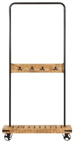 Suporte para roupa c/ rodas 90x35x190 cm mangueira maciça/ferro