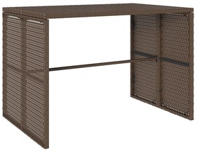 3 pcs conjunto jantar p/ jardim c/ almofadões vime PE castanho