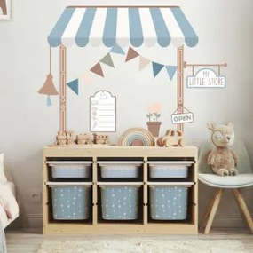 Autocolante de parede - Loja em azul "A minha pequena loja"