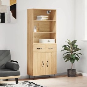 vidaXL Armário alto 69,5x34x180 cm derivados de madeira cor sonoma