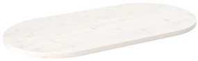 Tampo de mesa oval 110x55x2,5 cm pinho maciço branco