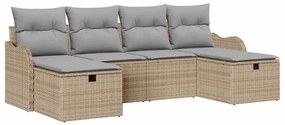 Conjunto de Sofás para Jardim vidaXL de 6 Peças com Almofadas Bege Rat
