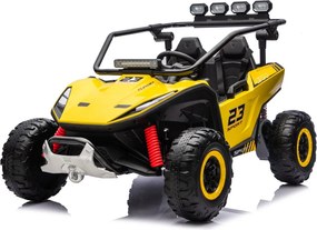 Buggy elétrico para Crianças 24V, 4x200W, 2 lugares TURBO 23, Rodas Espuma EVA, Assento Couro ecológico Amarelo