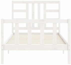 Cama sem colchão 100x200 cm madeira de pinho maciça branco