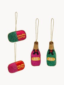 Ornamentos de Natal Chill Pill, conjunto de 4
