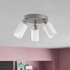 Candeeiro de Teto Balcova – Prateado – Diâmetro 50 cm x Altura 26 cm