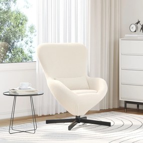 Cadeira Suspensa vidaXL Creme em Tecido de Lã Curly