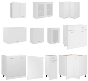 11 pcs conjunto armários de cozinha derivados de madeira branco