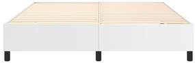 Estrutura de cama 160x200 cm couro artificial branco