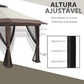 Tenda Dobrável Pop-UP 3,92x3,92x2,83 m Tenda de Jardim com Altura Ajus
