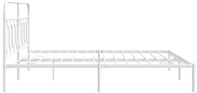 Estrutura de cama com cabeceira 183x213 cm metal branco