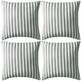 132310 vidaXL Almofadas para exterior 4 pcs 45x45 cm riscas cinzentas