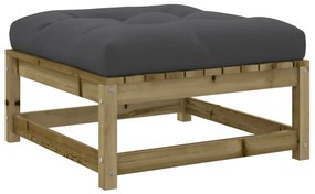 7 pcs conjunto sofás de jardim c/ almofadões pinho impregnado
