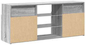 Móvel de TV com luzes LED 120x30x50 cm sonoma cinzento