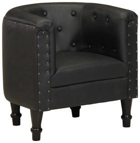 vidaXL Poltrona couro genuíno preto