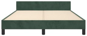 Estrutura de cama sem colchão 140x200 cm veludo verde-escuro