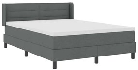 Cama Box com Colchão, Cinza Escuro, 160 x 200 cm, Tecido.