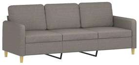 Sofá 3 lug. +almofadas decoração 180cm tecido cinza-acastanhado