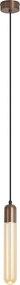 Candeeiro Suspenso Art Deco Bronze Escuro com Vidro Canelado IP44 - Walcott