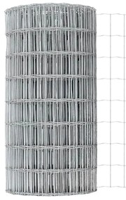 Cercas Euro com 11 Postes U Prateado 0,8x25 m Aço