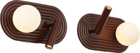 Conjunto de 2 Candeeiros de Parede Retro Castanho Incl. LED Regulável em 3 Passos e USB-C - Lila